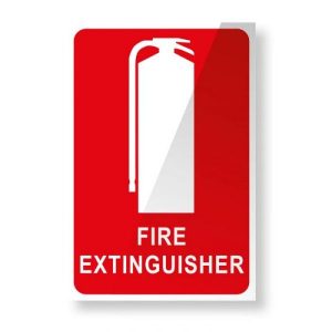 Fire extinguisher location sticker